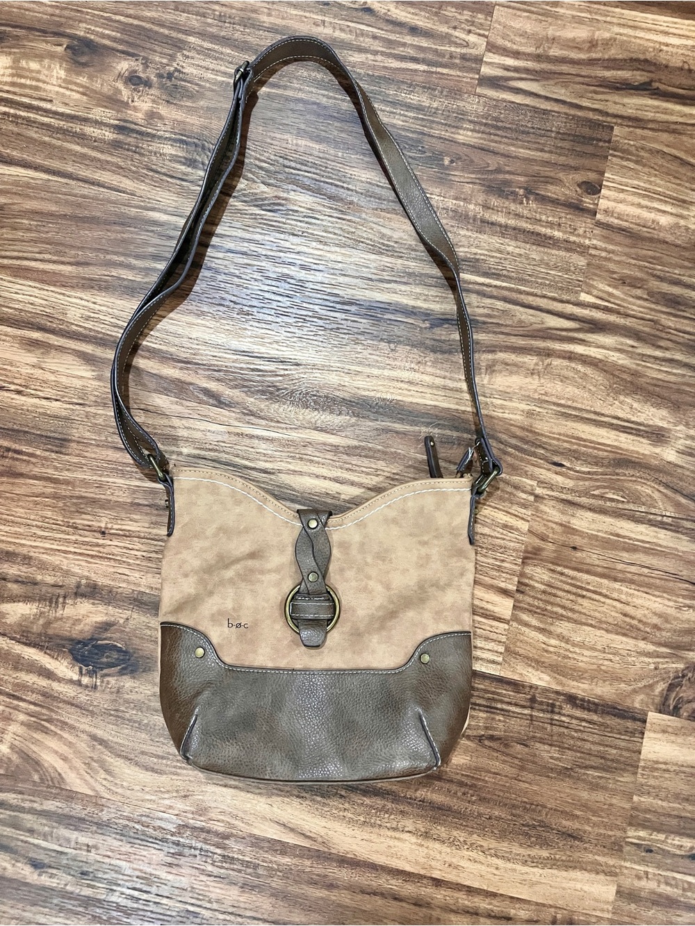boc Two-Tone Brown and Tan Crossbody Bag